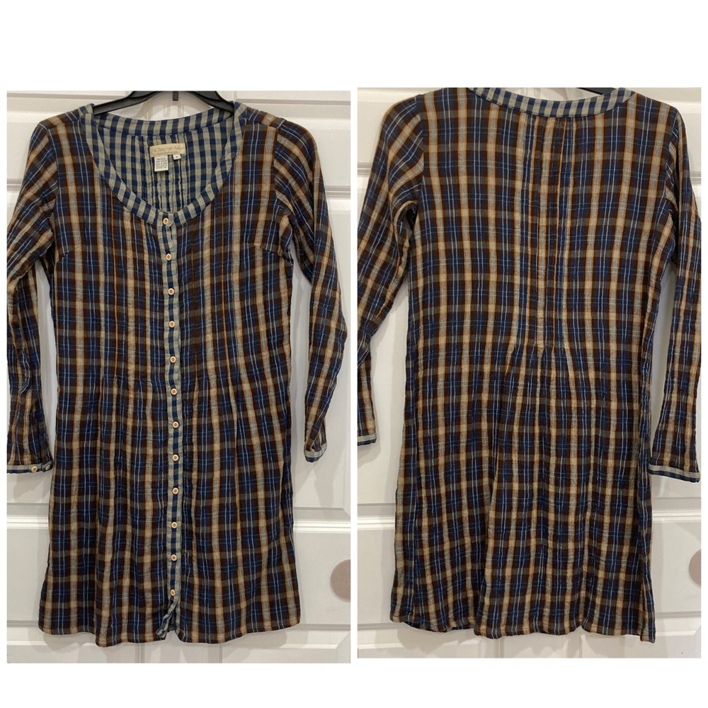 The Territory Ahead tartan frontier flannel tunic dress women’s Sz 6 button up